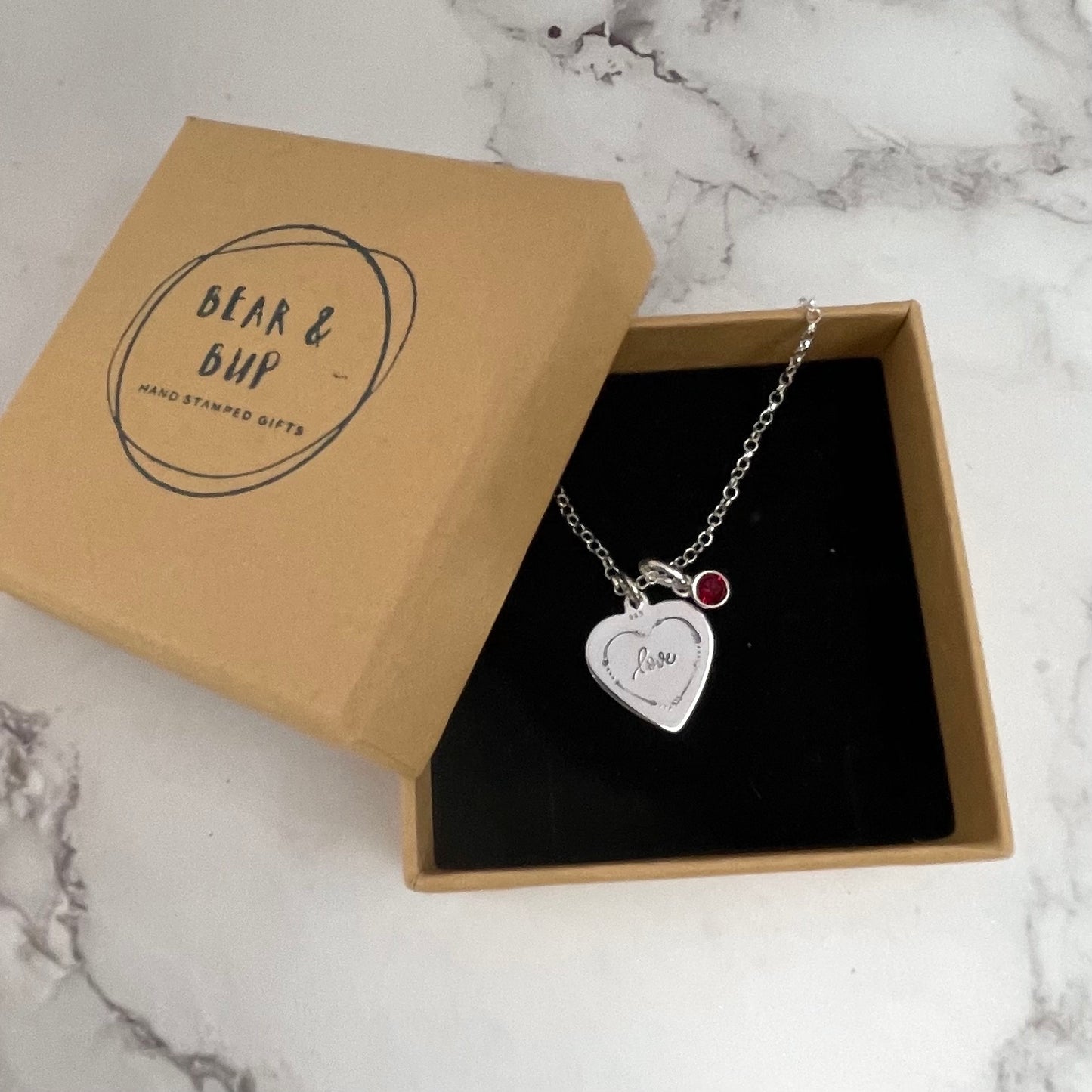 Sterling Silver 'Love' heart Necklace