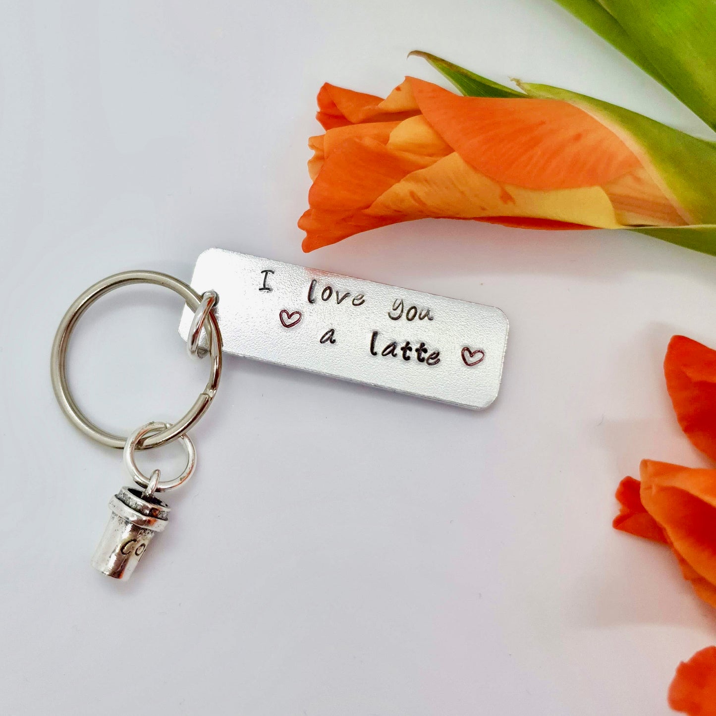 'I love you a latte' keyring