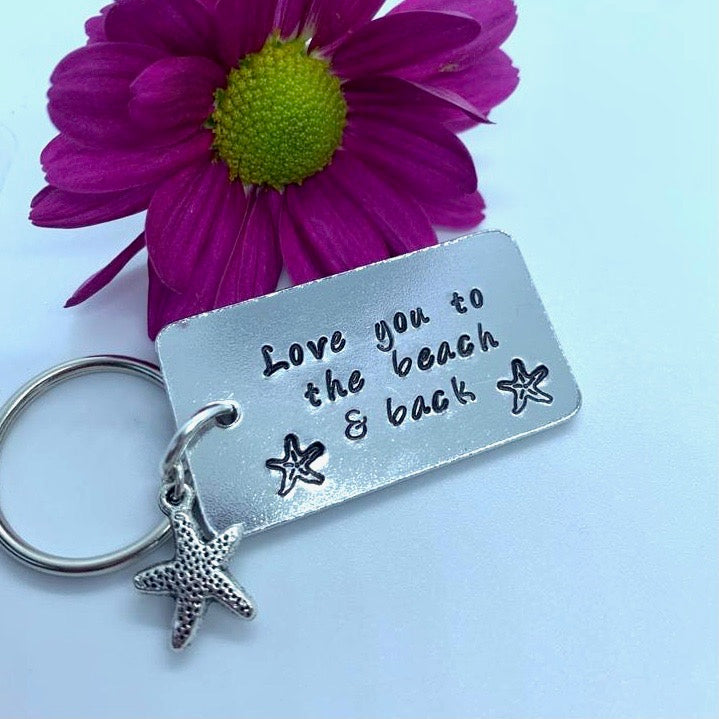 'Love you to the beach & back' keyring