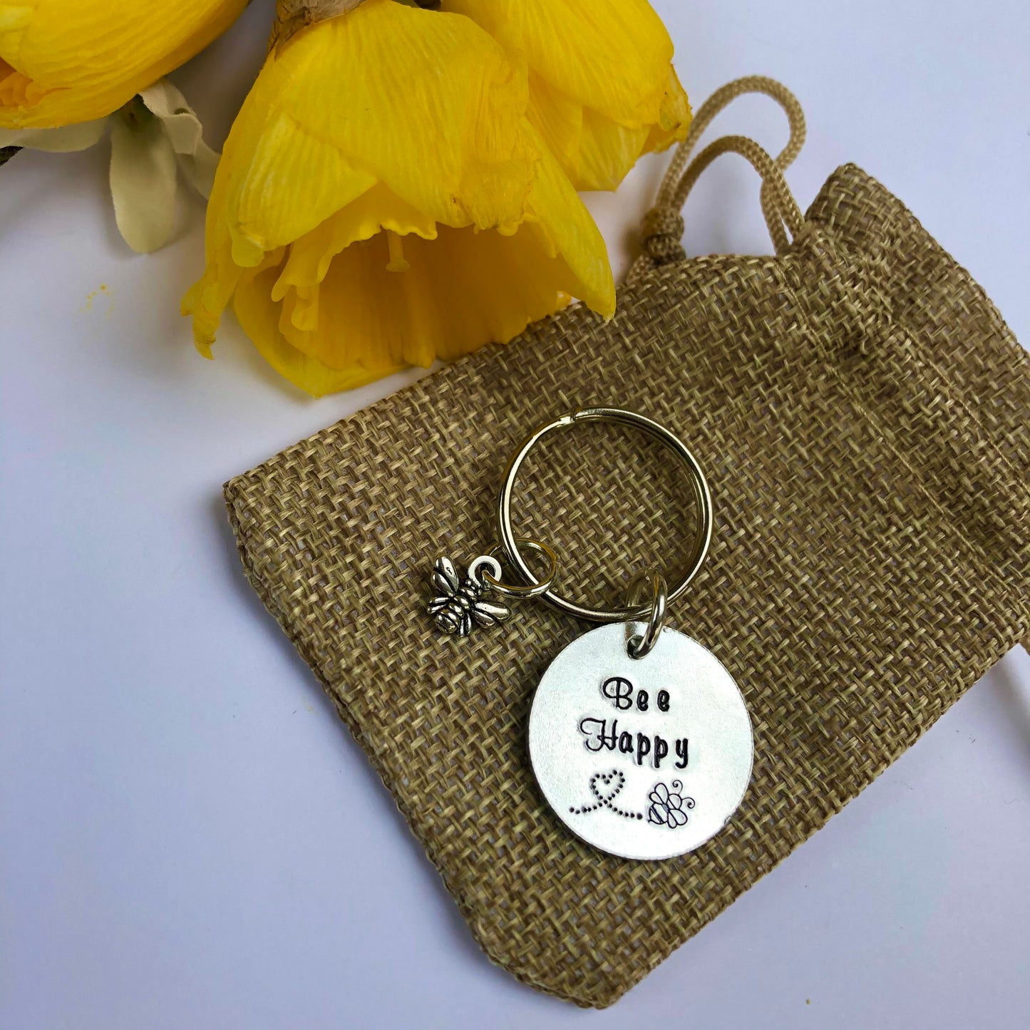 'Bee happy' keyring