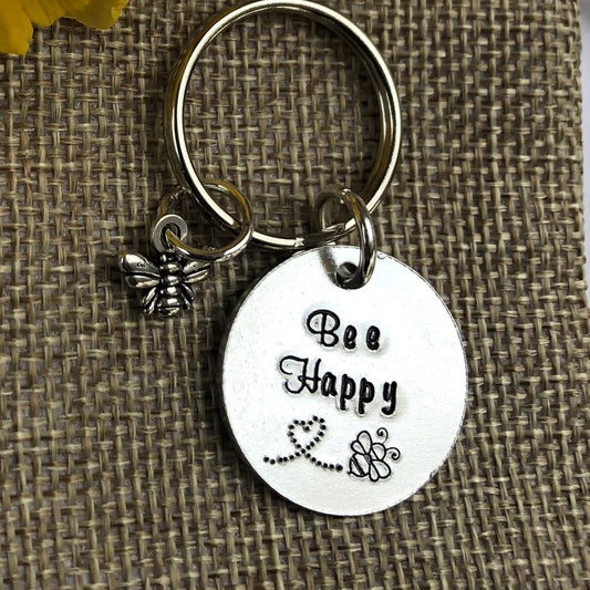 'Bee happy' keyring