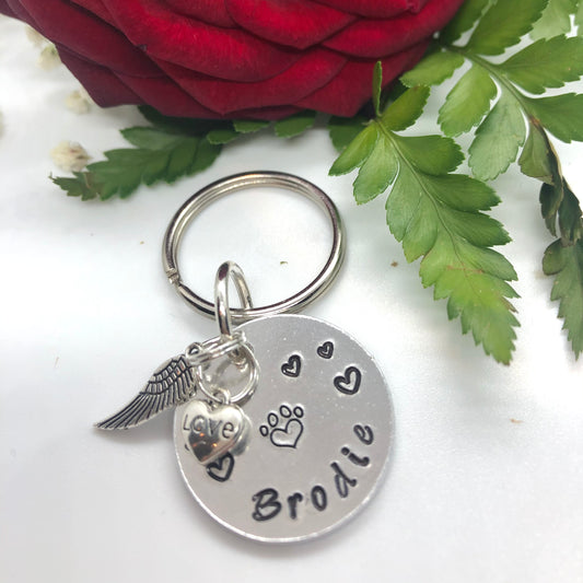 Personalised pet loss keyring