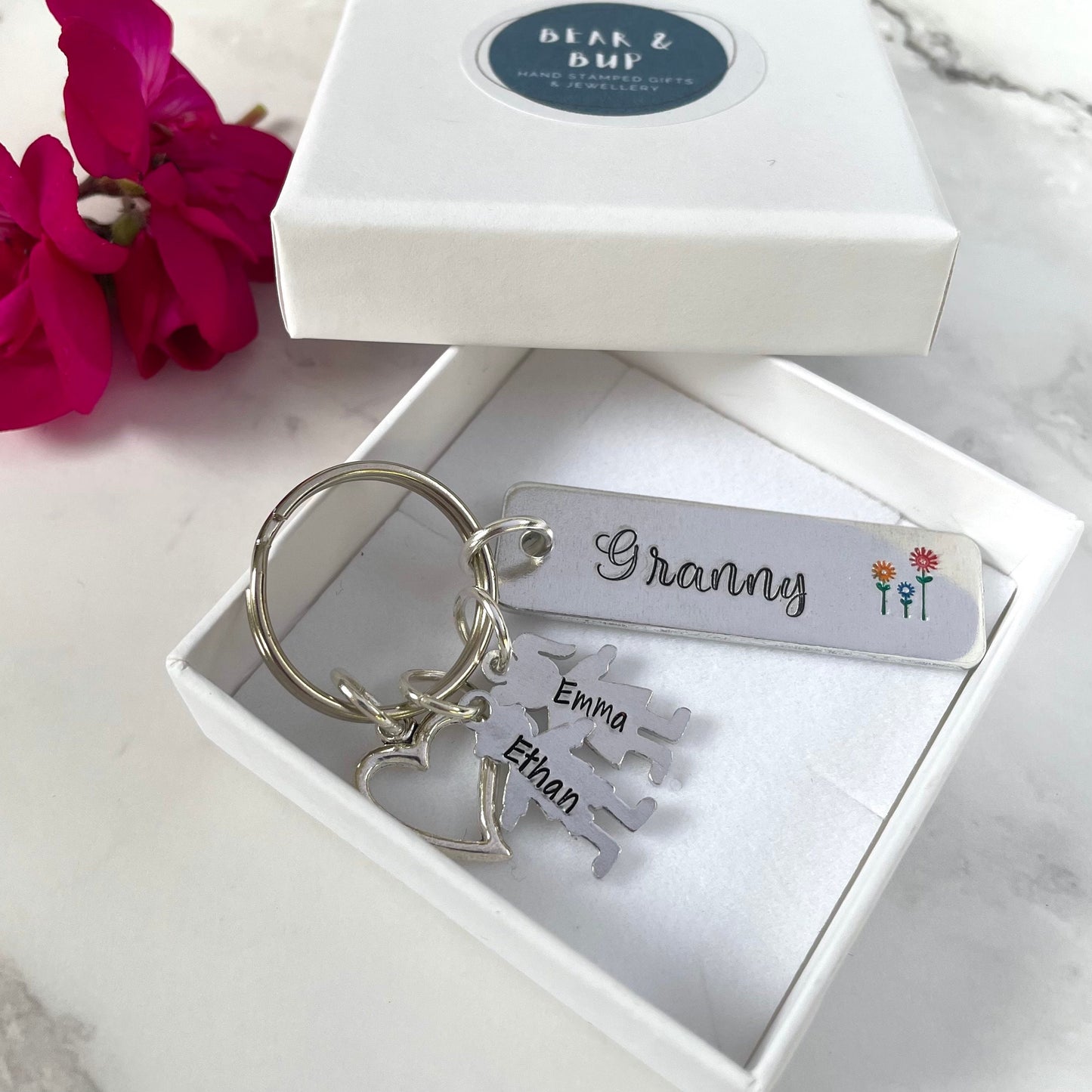 Personalised Granny / Grandma / Nanny keyring