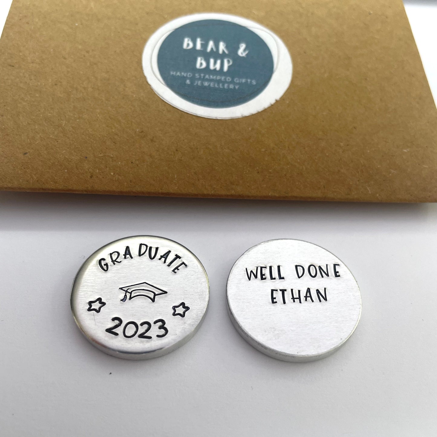 Graduation pocket token, degree graduate 2023, graduate gift, university degree keepsake