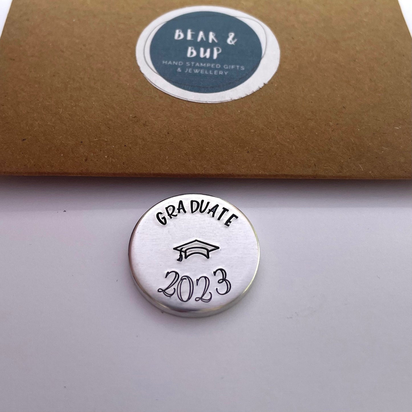 Graduation pocket token, degree graduate 2023, graduate gift, university degree keepsake