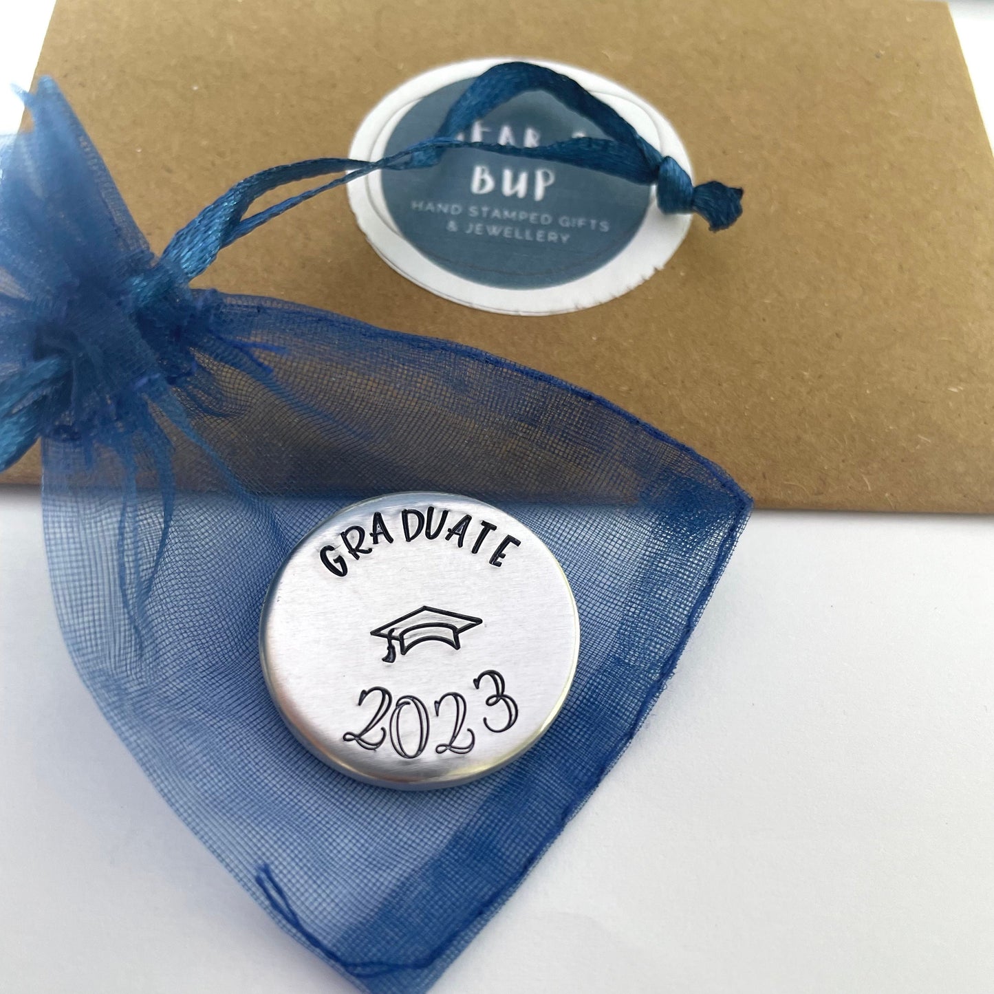 Graduation pocket token, degree graduate 2023, graduate gift, university degree keepsake