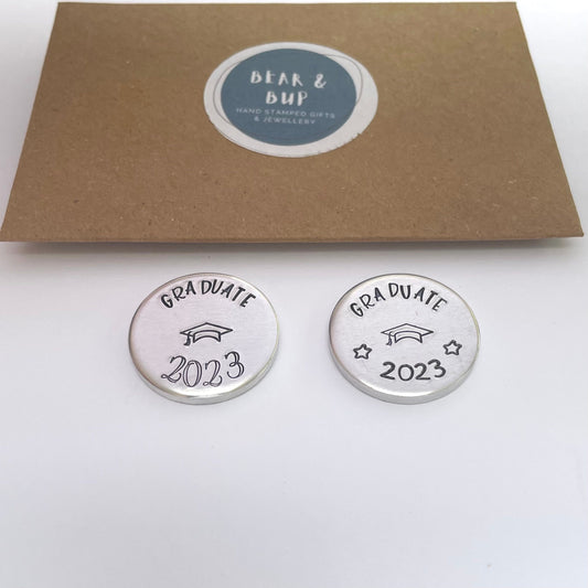 Graduation pocket token, degree graduate 2023, graduate gift, university degree keepsake
